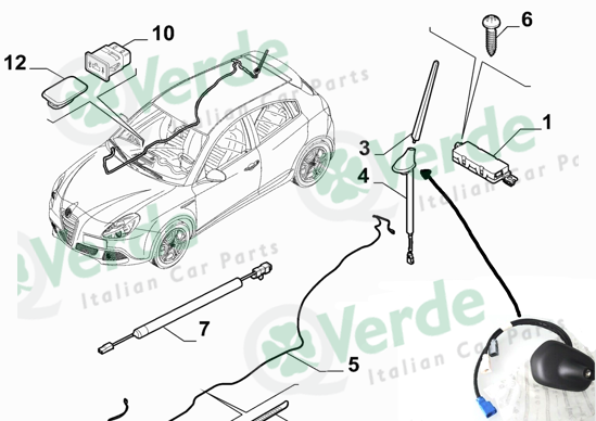 Qverde Alfa Giulietta Met Dab Antennevoet Origineel